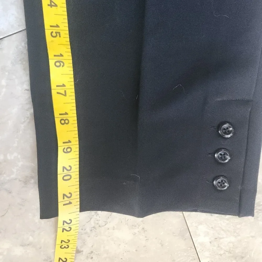 P39 Zac & Rachel black cropped dress pants pockets button detail @ cuffs - Picture 15 of 15